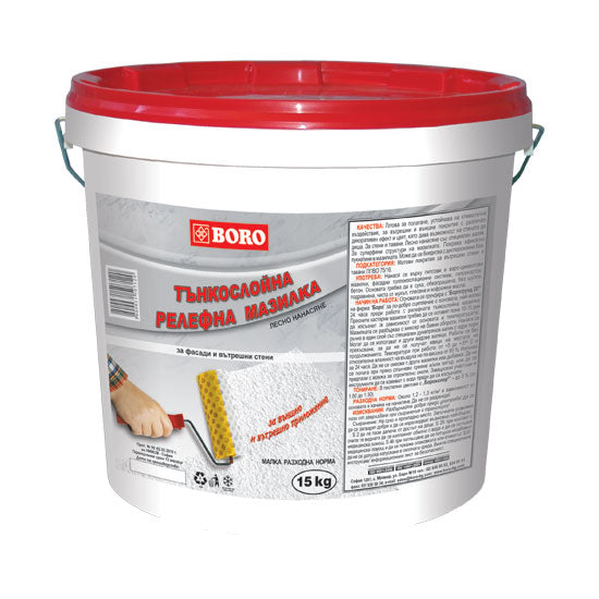 Embossed thin-layer plaster