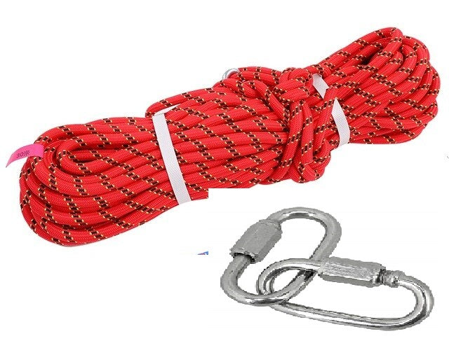 Outdoor Climbing Rope 10M(32ft) Carabiner - Retail Heaven