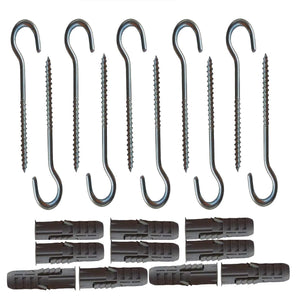 10 Open Screw Eyes With Wall Anchors 3 1/2
