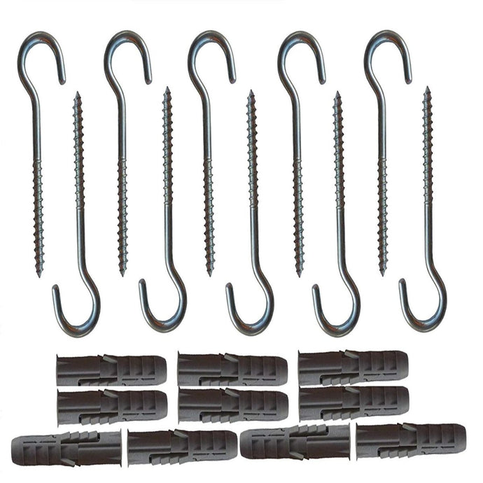 10 Open Screw Eyes With Wall Anchors 3 1/2
