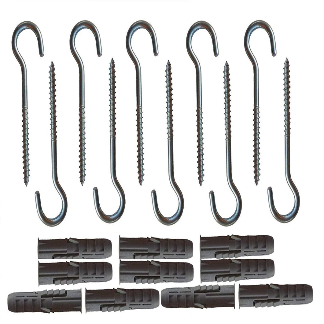 10 Open Screw Eyes With Wall Anchors 3 1/2