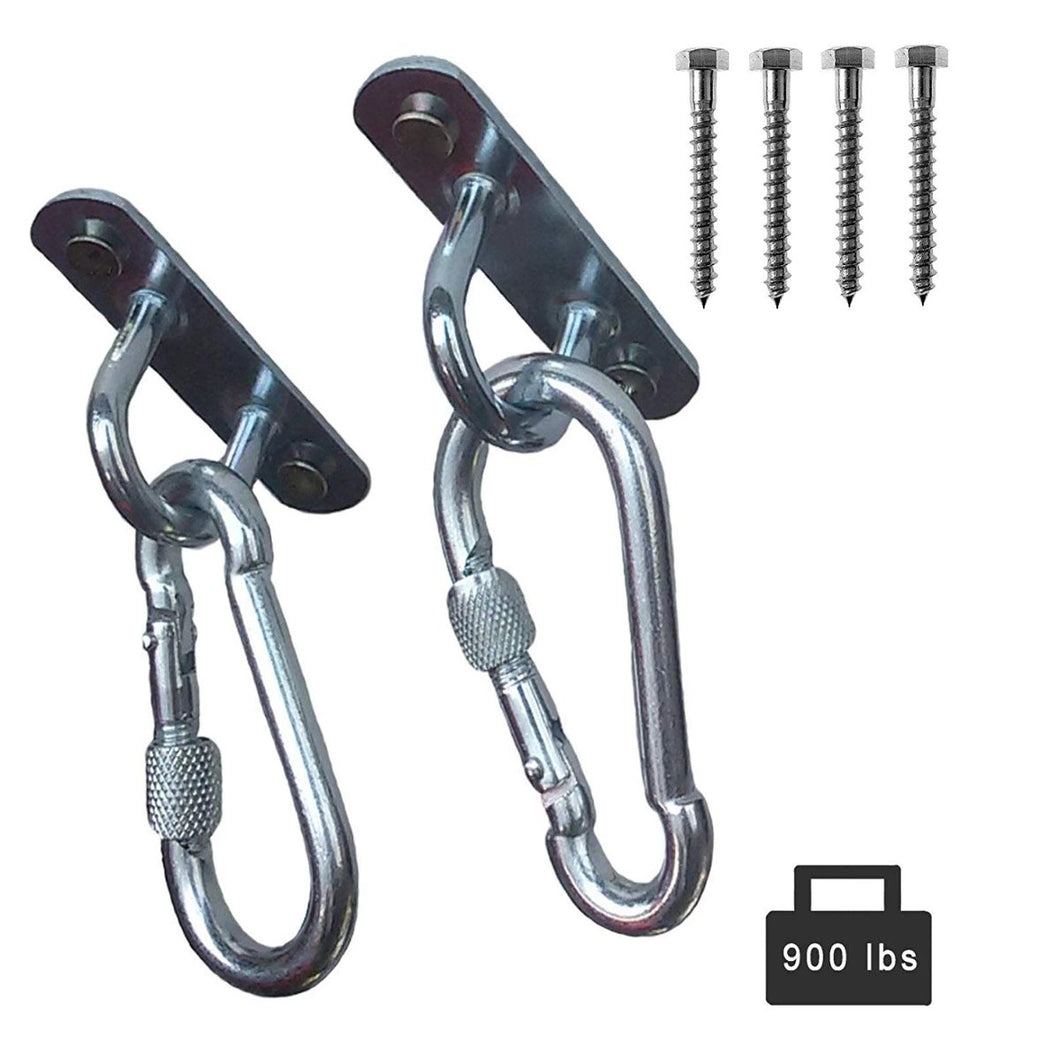 Fitness Support Equipment Highly Durable 2 piece Anchor Mount with Locking Carabiners - Retail Heaven