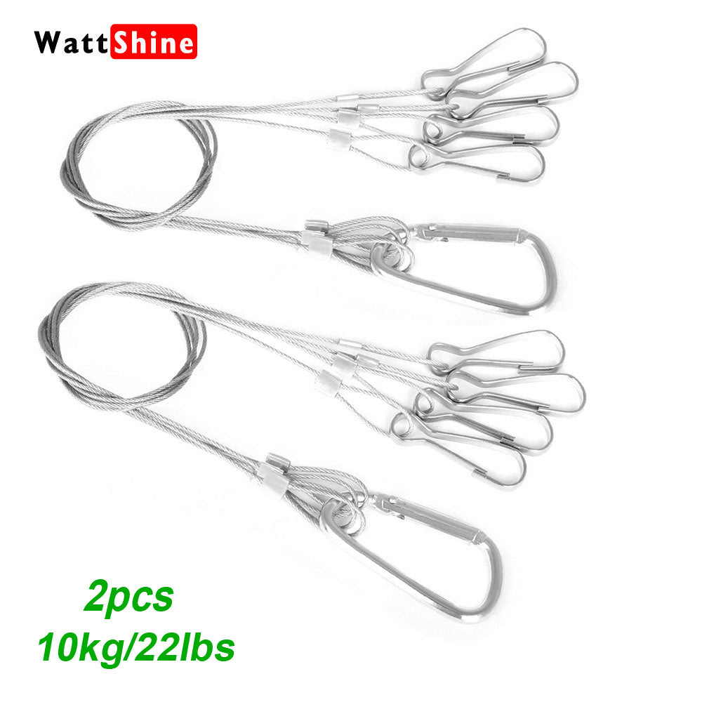 2PCS Light Suspension Kit Stainless Steel Hang Rope Hook Galvanized Steel Cable Hanging lights Grow light Fixtures 10kg/22lbs - Retail Heaven
