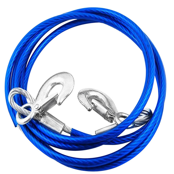 4M 5Tons Car Tow Cable Towing Strap Rope with Hooks Emergency Heavy Duty - Retail Heaven