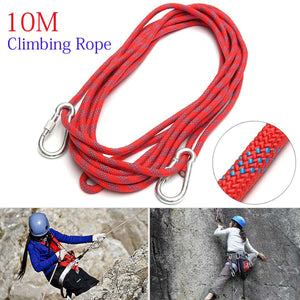 Heavy Climbing Rope 10M Hiking Rock Climb Survival Strength Carabiner Cord - Retail Heaven