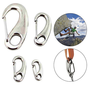 2PCS Boat Marine Stainless Steel Egg Shape Spring Snap Hook Clips Quick Link Carabiner Buckle Eye Shackle Lobster Claw Outdoor - Retail Heaven