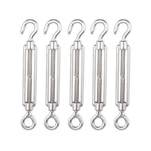 Load image into Gallery viewer, 10pcs Stainless steel Basket screws Strong Turnbuckle Strainer Hook Eye wire rope Tension Tensioner Hook Eye Turnbuckle - Retail Heaven