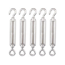 Load image into Gallery viewer, 10pcs Stainless steel Basket screws Strong Turnbuckle Strainer Hook Eye wire rope Tension Tensioner Hook Eye Turnbuckle - Retail Heaven