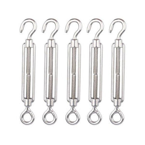 10pcs Stainless steel Basket screws Strong Turnbuckle Strainer Hook Eye wire rope Tension Tensioner Hook Eye Turnbuckle - Retail Heaven