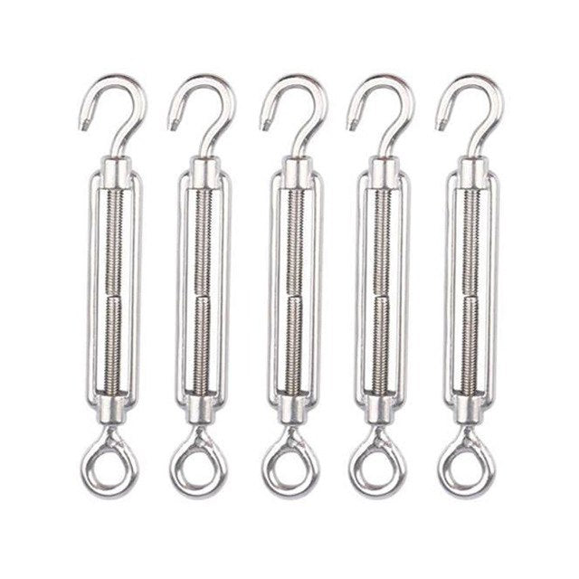 10pcs Stainless steel Basket screws Strong Turnbuckle Strainer Hook Eye wire rope Tension Tensioner Hook Eye Turnbuckle - Retail Heaven