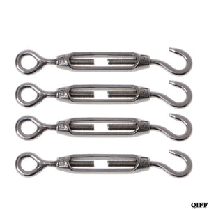 304 Stainless Steel Hook & Eye Turnbuckle Light Duty Wire Rope Tension - Retail Heaven