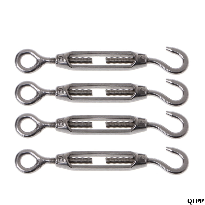 304 Stainless Steel Hook & Eye Turnbuckle Light Duty Wire Rope Tension - Retail Heaven