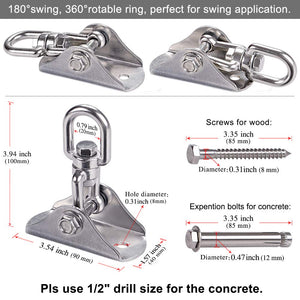 Swing Hangers Suspension Hooks Heavy Duty Stainless Steel Hanging Kit for Yoga Hammock/Boxing/Gym Ring/Home Training - Retail Heaven