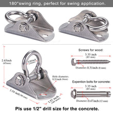 Load image into Gallery viewer, Ceiling Mount Heavy Duty Swing Hangers 2000LB Capacity, 180° Swing, Yoga Hammock Chair Sandbag - Retail Heaven