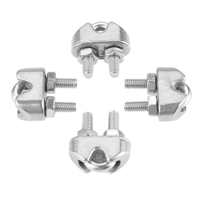 4Pcs 316 Stainless Steel Saddle Wire Rope Clips M2/M3/M4/M5 - Retail Heaven