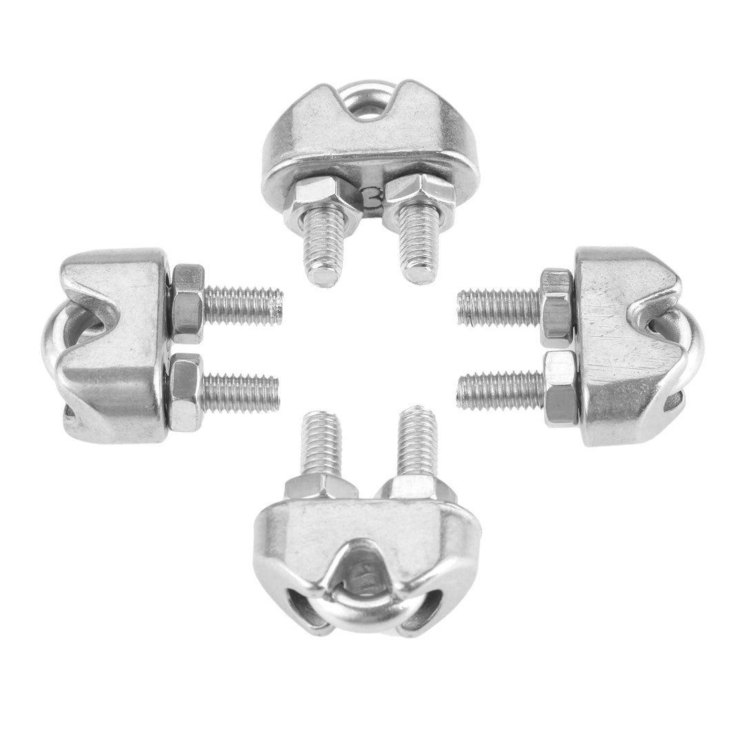 4Pcs 316 Stainless Steel Saddle Wire Rope Clips M2/M3/M4/M5 - Retail Heaven