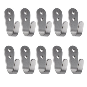Screw Single Hooks, Coat Hat Wall , Bath Towel Hook Heavy Duty Wall Mount Hooks (Pack of 10) - Retail Heaven
