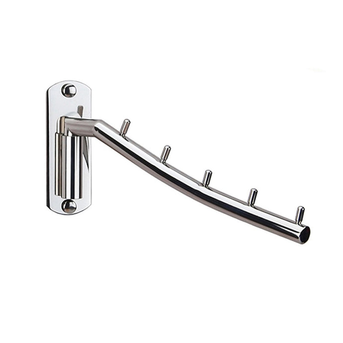 Wall Mounted Clothes Hanger Rack, Stainless Steel Garment Hooks Swing Arm Holder - Retail Heaven