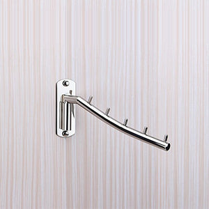 Wall Mounted Clothes Hanger Rack, Stainless Steel Garment Hooks Swing Arm Holder - Retail Heaven