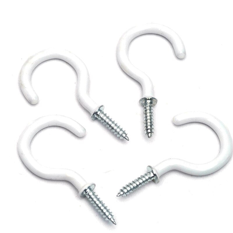 Ceiling Hooks, 10 Pack Cup Hook Holder, 2 inches Screw-in Hooks - Retail Heaven