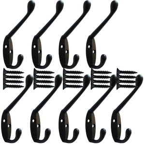 Coat Hat Hook Wall Hooks Bath Towel Closet Clothes Rail Garment, Wall Mount Entryway,10 Packs - Retail Heaven