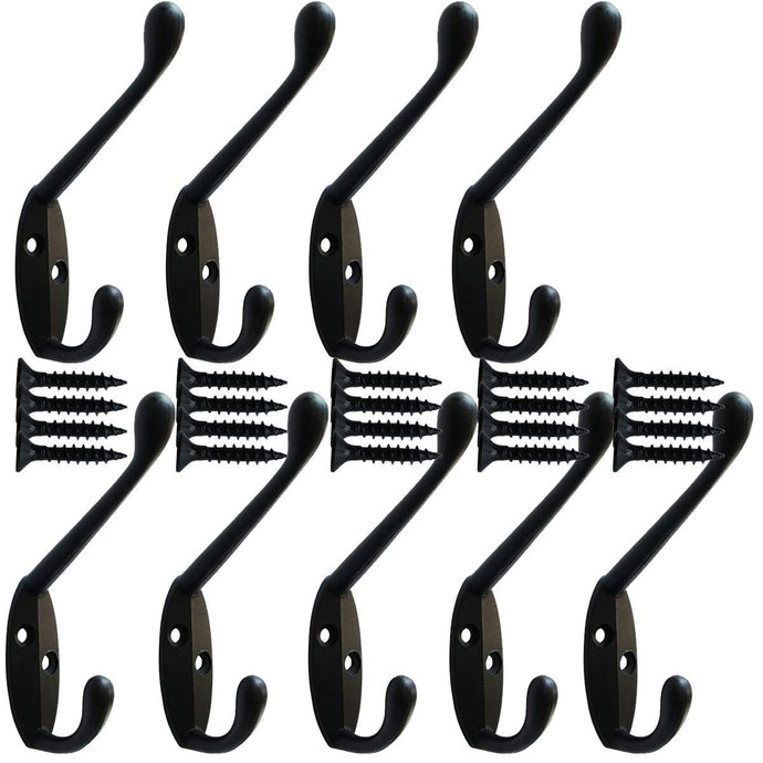 Coat Hat Hook Wall Hooks Bath Towel Closet Clothes Rail Garment, Wall Mount Entryway,10 Packs - Retail Heaven