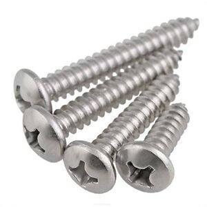 100pcs Pan Head Self-tapping Screws Head Self-tapping Screws A2 Stainless Steel Round Head tainless Steel Round Head - Retail Heaven